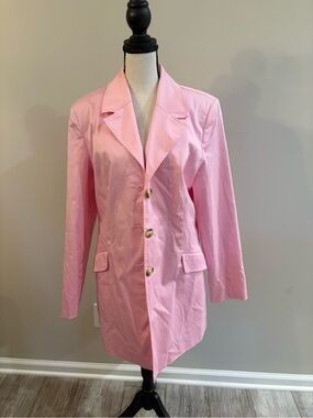 George Light Pink Long Tailored Blazer Jacket